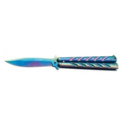 COUTEAU MAGNUM BALISONG RAINBOW