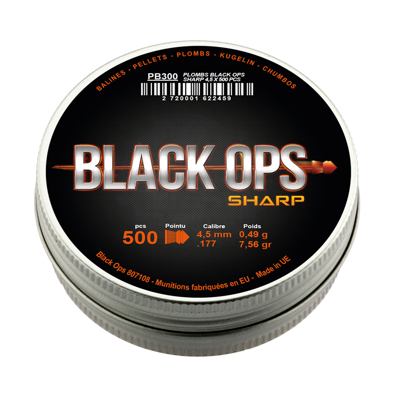 PLOMBS BLACK OPS ANTI NUISIBLES X500Armurerie PBG 62 Plombs
