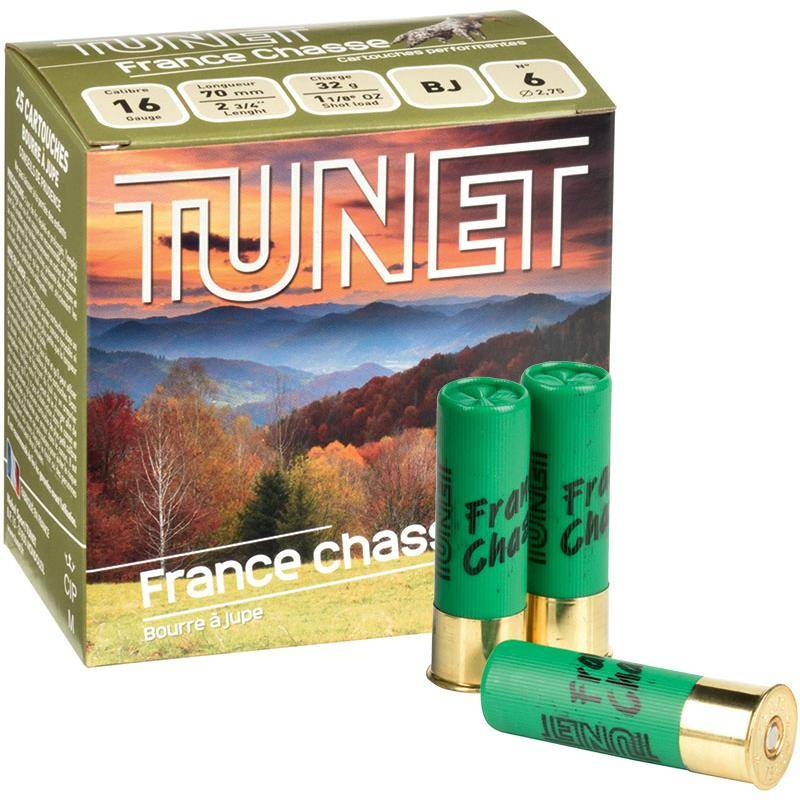 TUNET FRANCE CHASSE 16 32G PB4 X25Armurerie PBG 62 Cartouches de chasse